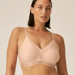 Naturana Soutien-gorge Sans Armatures Avec Détails En Maille - Beige Clair