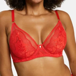 Sans Complexe Soutien-gorge Plongeant avec Armatures - Rouge Intense