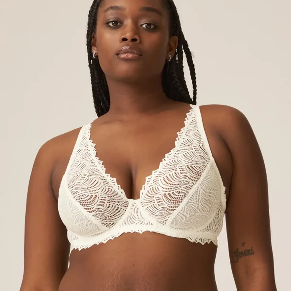 Naturana Soutien-gorge Emboîtant en Dentelle avec Armatures - Écru 3 Naturana Soutien-gorge Emboîtant en Dentelle avec Armatures - Écru