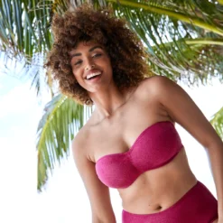 Culotte De Bain Taille Haute Rouge - Reflet -FITANCY Boutique ah72reflet98fah7268qah72cerise2 3426440 6 1140x1140