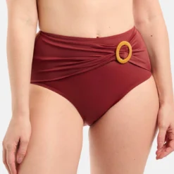 Bas De Bain Taille Haute - Rouge Sans Complexe Bain