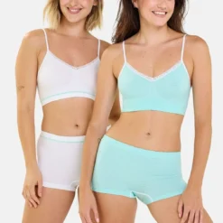 Lot De 2 Brassières Sans Armatures - Vert Et Blanc 15 Lot De 2 Brassières Sans Armatures - Vert Et Blanc -FITANCY Boutique billet doux lot de 2 brassieres sans armatures 3668011 5 6846e0b48fe4b 1140x1140