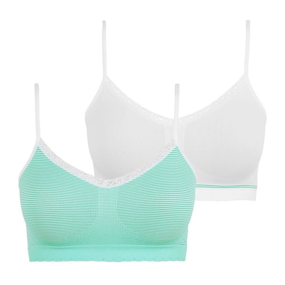 Lot De 2 Brassières Sans Armatures - Vert Et Blanc 6 Lot De 2 Brassières Sans Armatures - Vert Et Blanc – Image 4