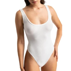Passionata Body Kate Blanc - Bodysuit Minimaliste en Coton et Modal
