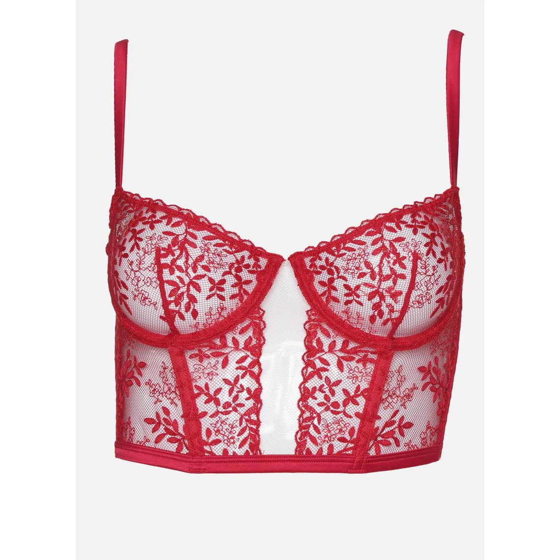 Huit Lingerie Eglantine Bustier - Red Floral Embroidery 6 Huit Lingerie Eglantine Bustier - Red Floral Embroidery – Image 4