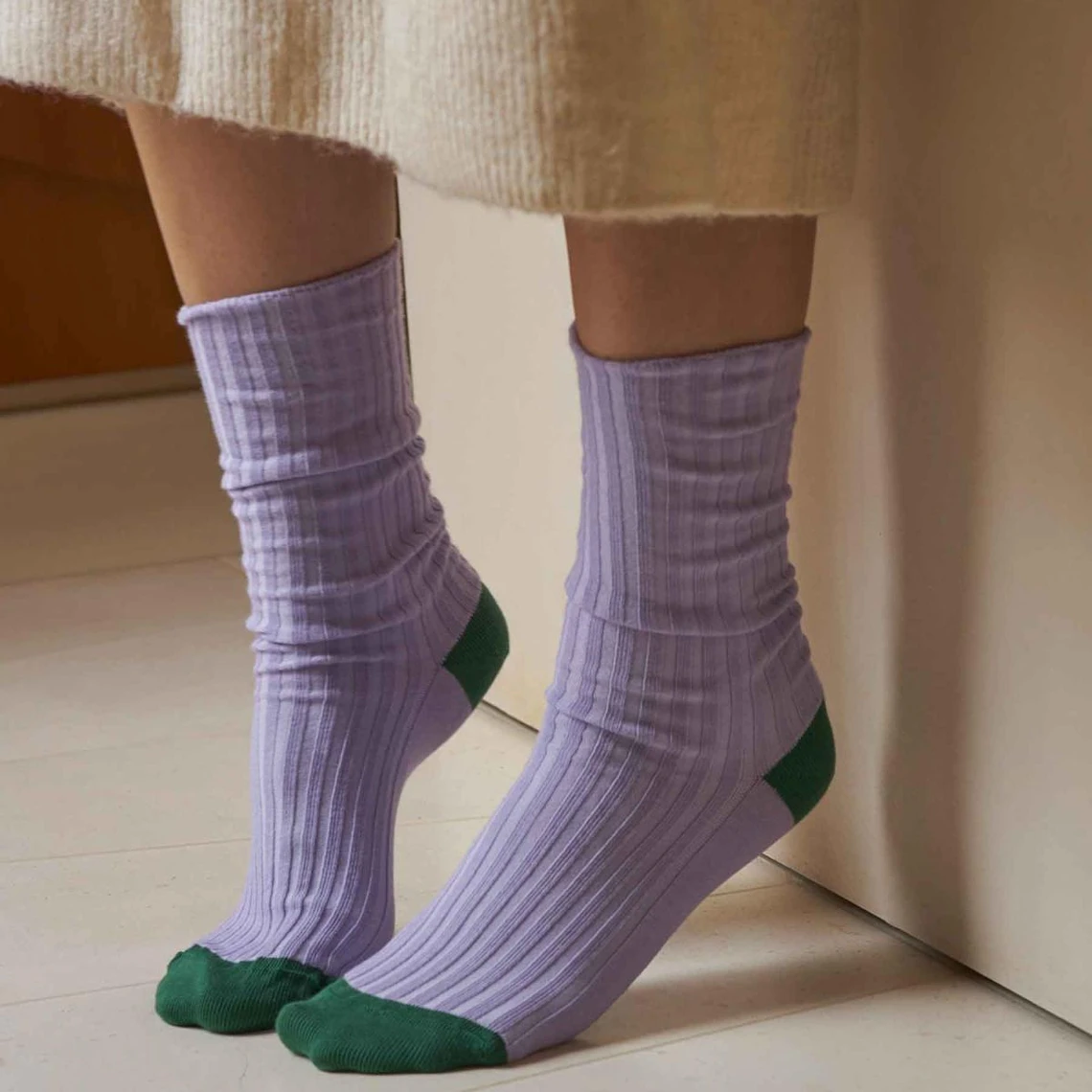 Chaussettes Yvette Lilas 36/38 4 Chaussettes Yvette Lilas 36/38 – Image 2