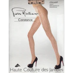 Pierre Mantoux Constance Polka Dot Tights - Nudo/Nero Luxury Hosiery