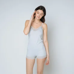 Combishort En Maille Fines Bretelles