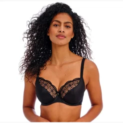 Soutien-Gorge Plongeant FREYA Noir - Maintien et Élégance Grande Taille