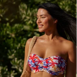 Haut De Maillot De Bain Bandeau Mousse Avec Armatures - Blanc Floral