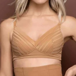 Soutien-gorge Triangle Sans Armatures Marron Bye Bra Powermesh Shapewear