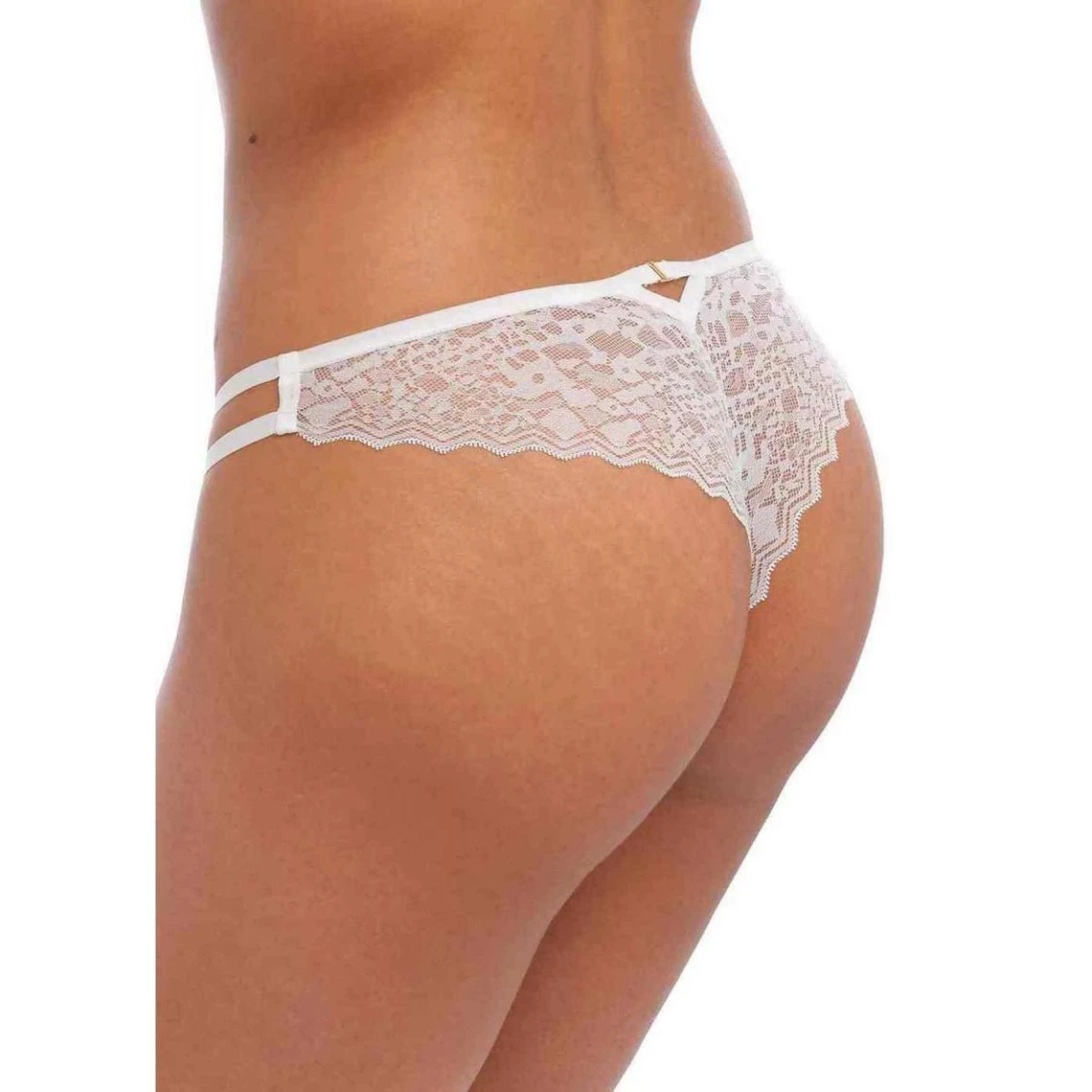 Freya Temptress - Culotte Brésilienne Blanche avec Détails Lanières 5 Freya Temptress - Culotte Brésilienne Blanche avec Détails Lanières – Image 3