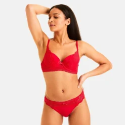 Pomm Poire Culotte Classique Sabre en Dentelle Florale - Rouge -FITANCY Boutique culotte classique rouge 3410138 6484232 32 1140x1140