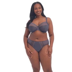 Elomi Matilda High Waist Briefs - Grey Plus Size Lingerie -FITANCY Boutique culotte haute gris 3176552 3 1140x1140