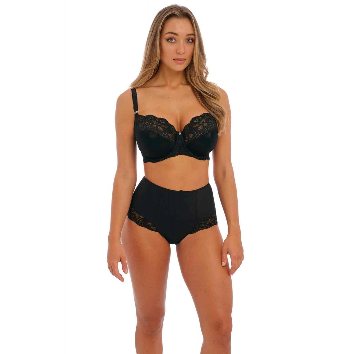 FANTASIE Culotte Taille Haute Bordée De Dentelle Florale – Noire 6 FANTASIE Culotte Taille Haute Bordée De Dentelle Florale – Noire – Image 4