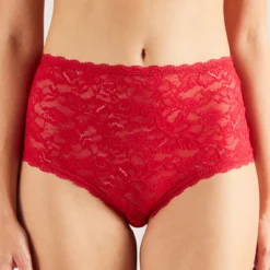 Aubade Rosessence Gala - Culotte Taille Haute Rouge en Dentelle