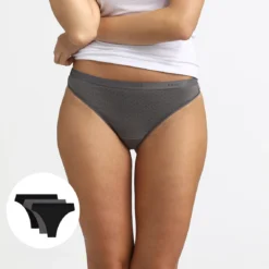 DIM Lot De 3 String- Logo Noir