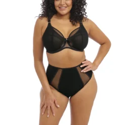 ELOMI Soutien-gorge Plunge Noir -FITANCY Boutique el301202 blk alt1 elomi lingerie kintai black underwired plunge bra 3557130 3 1140x1140