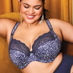 Elomi Lucie Soutien-Gorge Plongeant à Armatures Grande Taille - Bleu Nuit