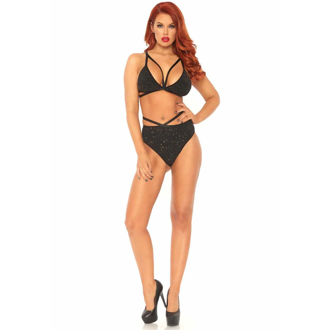 LEG AVENUE Ensemble 2 Pièces Soutien-gorge à Lanières Et Slip Brésilien 6 LEG AVENUE Ensemble 2 Pièces Soutien-gorge à Lanières Et Slip Brésilien – Image 4