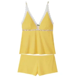 Ensemble Pyjama - Top Et Short - Jaune Pomm Poire EOLE