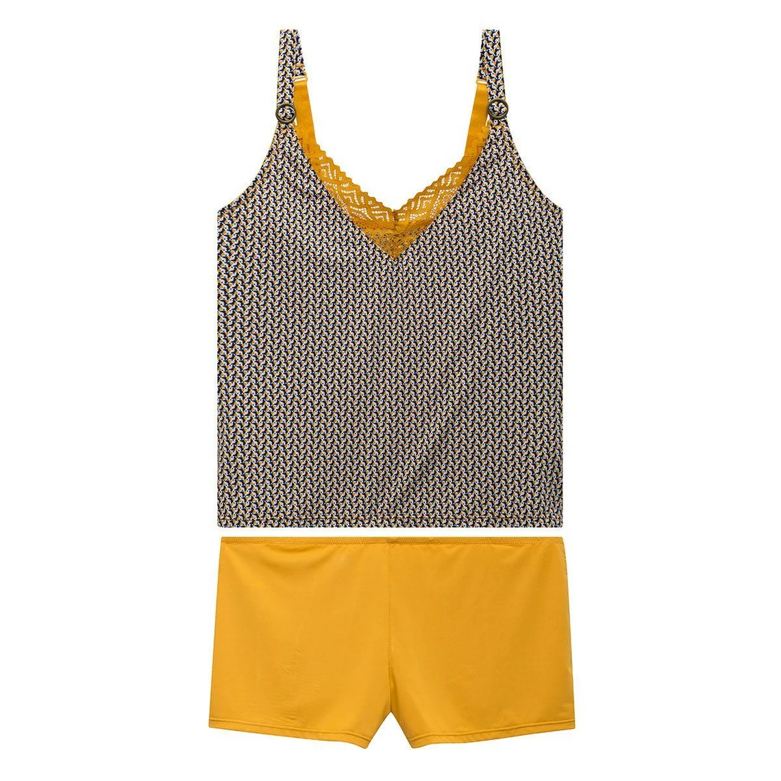 Ensemble Pyjama - Top Et Short - Jaune Pomm Poire TARTELETTE 6 Ensemble Pyjama - Top Et Short - Jaune Pomm Poire TARTELETTE – Image 4