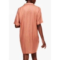 Haut De Pyjama - Chemise Longue à Manches Courtes - Orange Femilet- ANNA -FITANCY Boutique haut de pyjama chemise a manches courtes orange 3350946 3 1140x1140