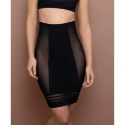 Bye Bra Jupe Taille Haute Gainante Powermesh Shapewear - Noire
