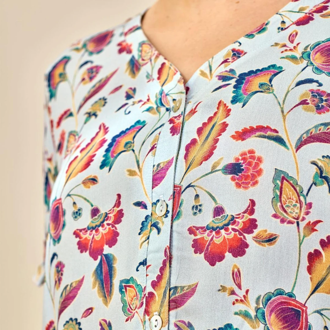 Pyjama Short Motif Florale En Viscose 4 Pyjama Short Motif Florale En Viscose – Image 2