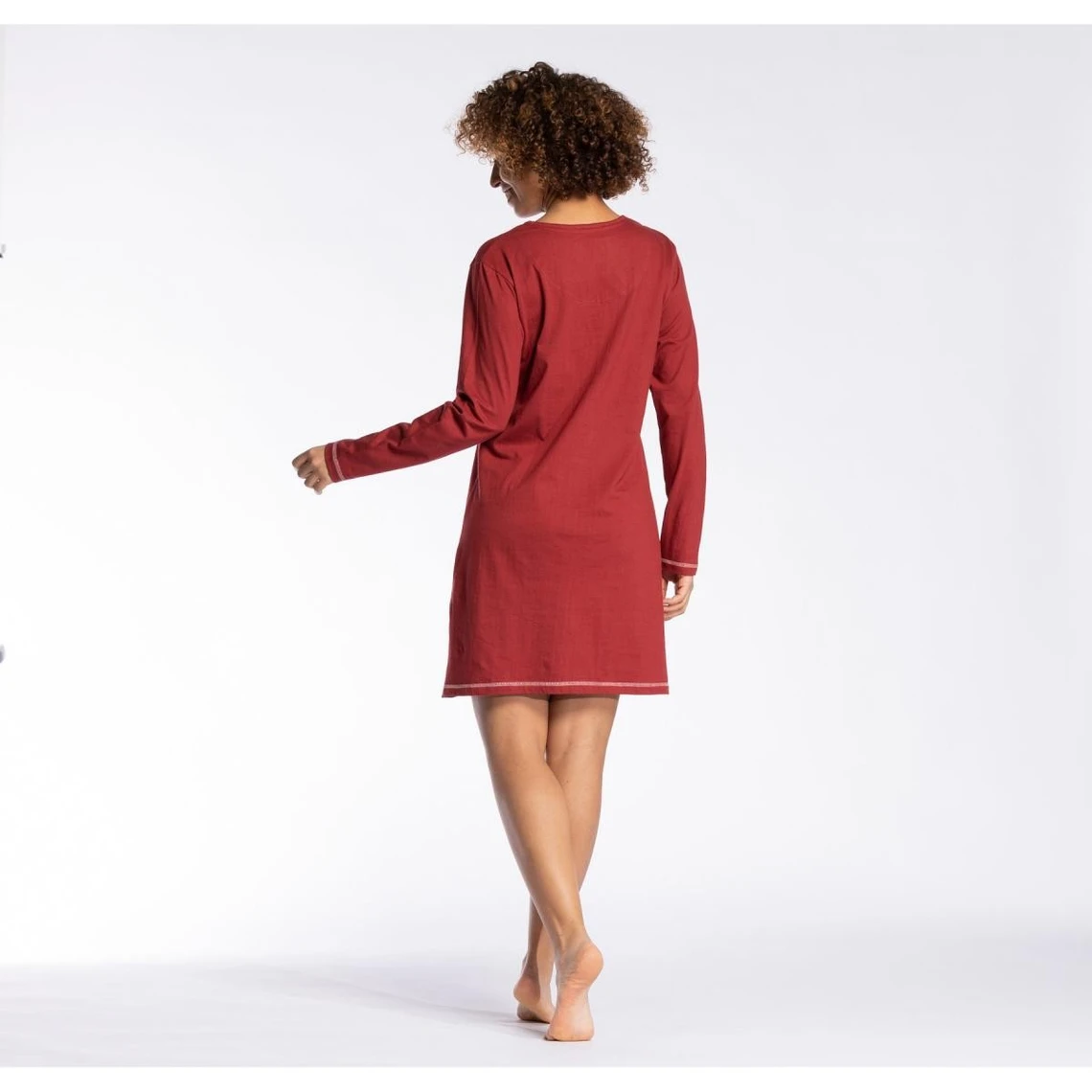 Liquette Manches Longues - Rouge Naf Naf Homewear 4 Liquette Manches Longues - Rouge Naf Naf Homewear – Image 2