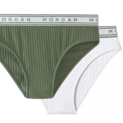 Morgan Lingerie JESS - Lot de 2 Slips Verts en Microfibre Douce -FITANCY Boutique lot de 2 slips jess 3470776 6840440 40 1140x1140