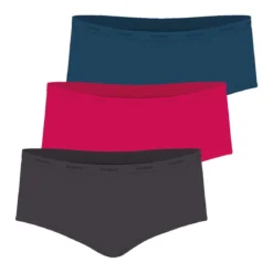 Athena Lot de 3 Boxers Femme Ecopack Basic en Coton Stretch - Rose