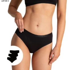 FITANCY Boutique -FITANCY Boutique lot de 3 slips femme ecopack basic noir en coton 3569312 7337848 48 1140x1140