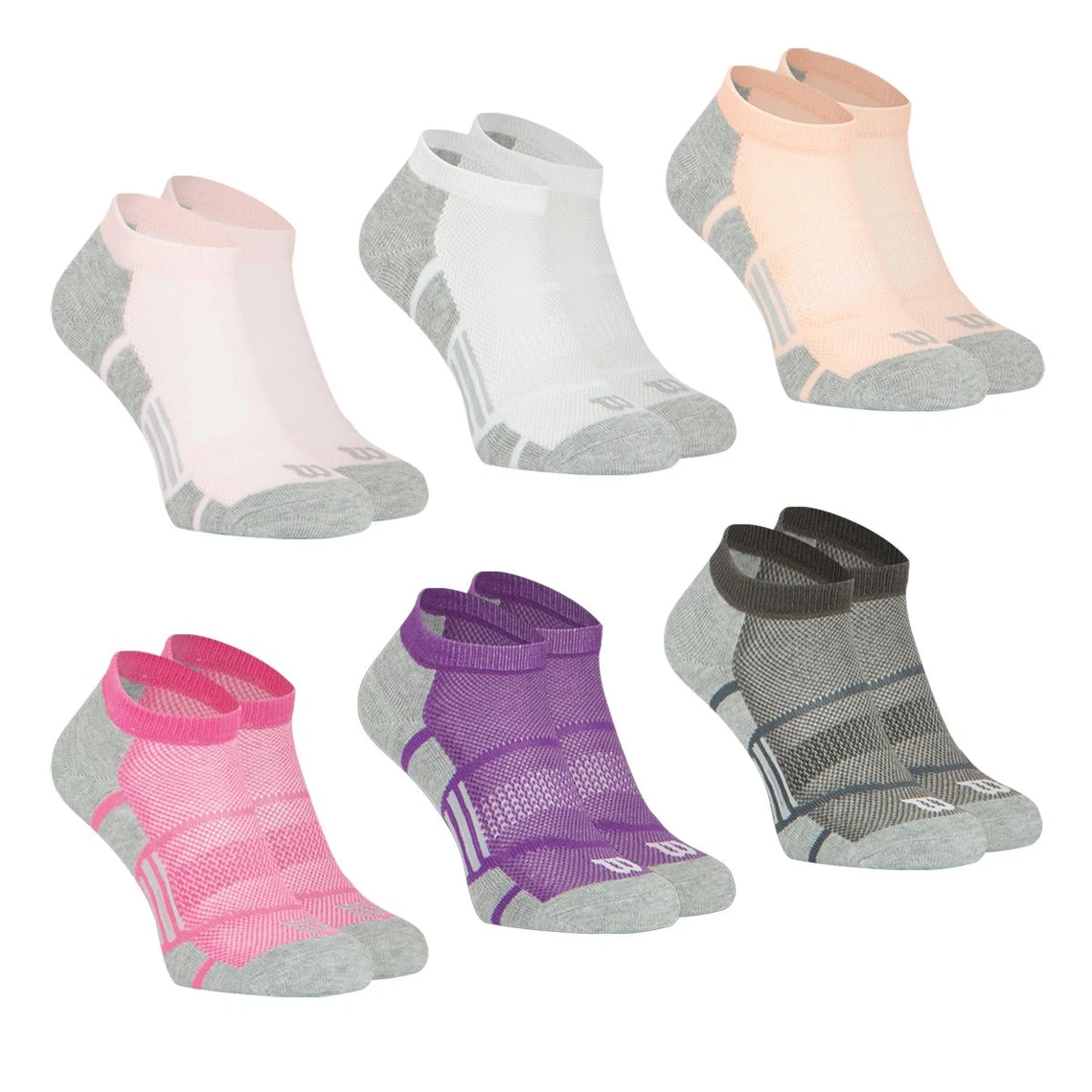 Lot De 6 Paires De Chaussettes Ultra Courtes Femme Sport Wilson 4 Lot De 6 Paires De Chaussettes Ultra Courtes Femme Sport Wilson – Image 2