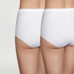 Playtex Lot de 2 Culottes Taille Haute en Coton Stretch - Blanc -FITANCY Boutique lot de deux culottes taille haute coton noires 1182165 2 1140x1140