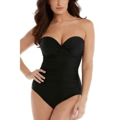Maillot De Bain 1 Pièce Bustier Noir Miraclesuit Rock Solid -FITANCY Boutique maillot de bain 1 piece bustier noir 3368358 1140x1140