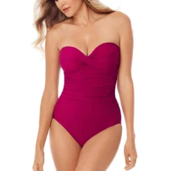 Maillot De Bain 1 Pièce Bustier Violet Miraclesuit Rock Solid -FITANCY Boutique maillot de bain 1 piece bustier violet 3368360 2 1140x1140