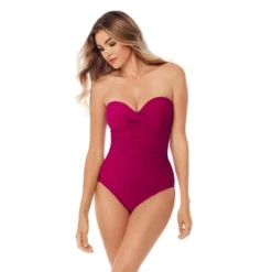 Maillot De Bain 1 Pièce Bustier Violet Miraclesuit Rock Solid -FITANCY Boutique maillot de bain 1 piece bustier violet 3368360 4 1140x1140