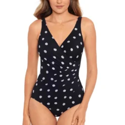 Maillot De Bain 1 Pièce Plongeant Noir Miraclesuit Pizzelles
