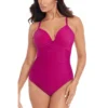 Maillot De Bain 1 Pièce Plongeant Violet Miraclesuit Rock Solid