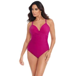 Maillot De Bain 1 Pièce Plongeant Violet Miraclesuit Rock Solid -FITANCY Boutique maillot de bain 1 piece plongeant violet 3368402 4 1140x1140