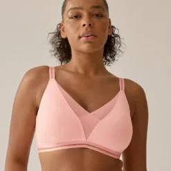 Naturana Soutien-gorge Doux Et Confortable Avec Détails En Maille – Rose