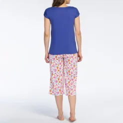 Ensemble Pyjama Femme Corsaire - Haut Uni Et Bas Imprimé -FITANCY Boutique nf 3562026 5 1140x1140