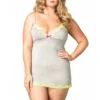 Leg Avenue Nuisette Grande Taille en Jersey et Dentelle - Confort & Élégance -FITANCY Boutique nuisette en jersey et dentelle grande taille gris SE8866X GRISJAUNE 1140x1140