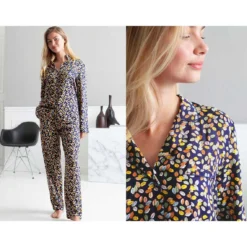 Pyjama Femme à Motif Feuilles Becquet LAUTOMNAL Multicolore