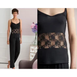 Pyjama Femme Dentelle - BECQUET HOMEWEAR - Noir