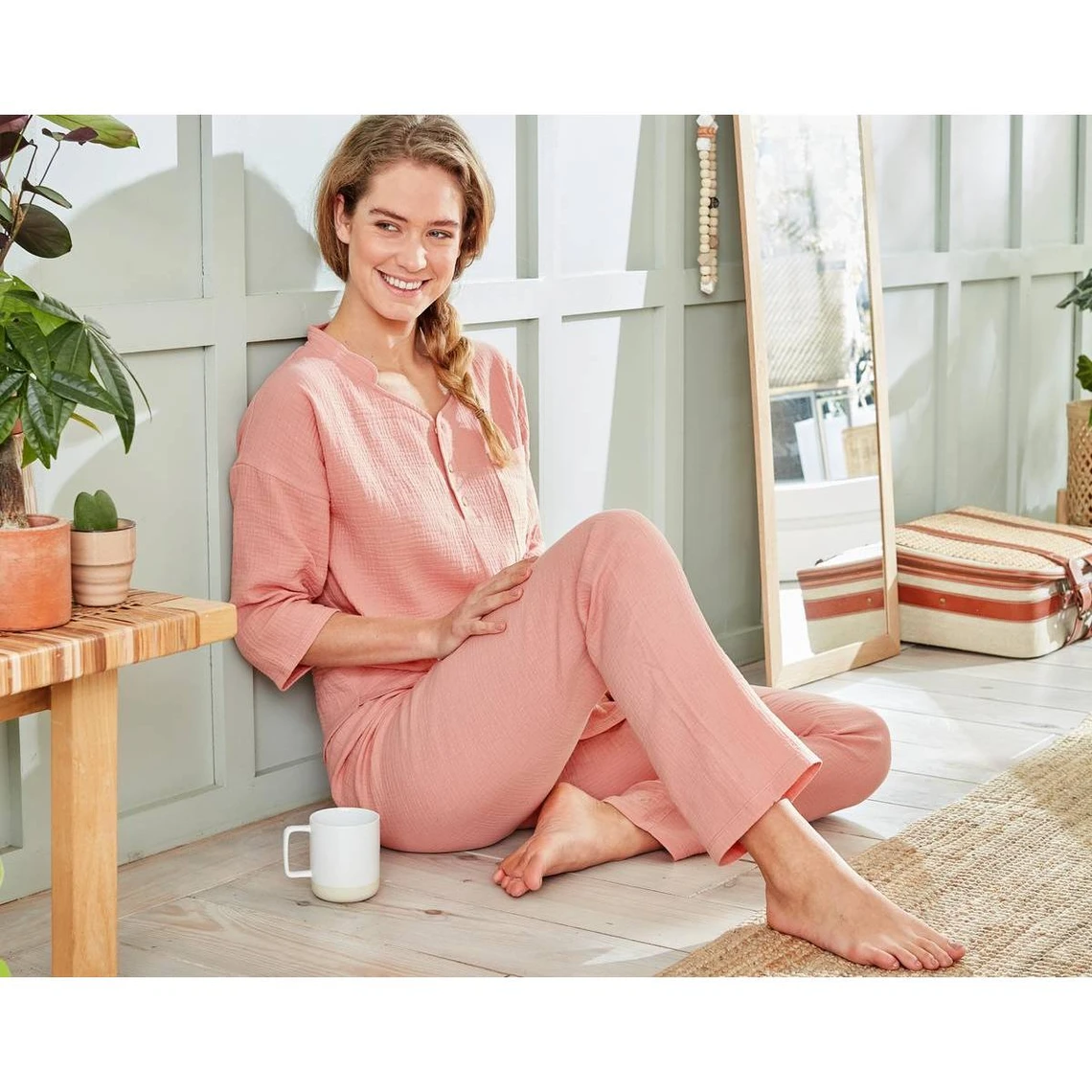Pyjama GAZELONG Rose Clair En Coton 3 Pyjama GAZELONG Rose Clair En Coton
