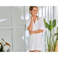 Pyjama Kimono KIOGAZE Blanc En Coton