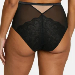Sans Complexe Culotte Taille Haute Bi Matière - Noir -FITANCY Boutique sans complexe culotte 3500472 4 1140x1140