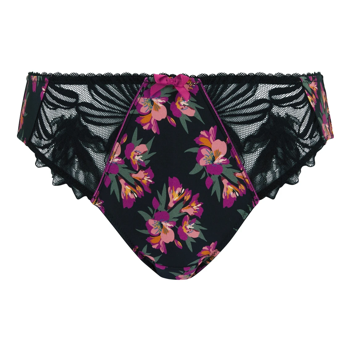 Sans Complexe Slip Oriane Bouquets - Lingerie Noir & Rose 6 Sans Complexe Slip Oriane Bouquets - Lingerie Noir & Rose – Image 4